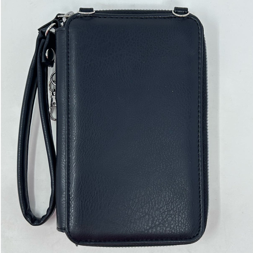 Safe Keeper Black Women's Cell Phone Credit Card Crossbody Wallet Bag - Picture 2 of 7